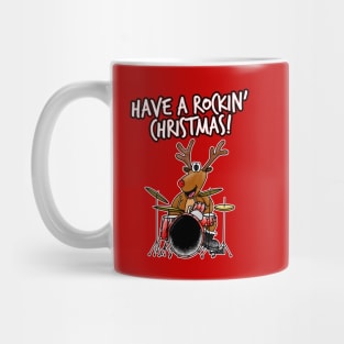 Have A Rockin' Christmas Reindeer Playing Drums Mug